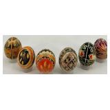 Set of 6 Handcrafted Ukrainian Pysanka Eggs with Traditional Designs Set of 6 Handcrafted Ukrainian Pysanka Eggs with Traditional Designs