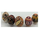 Set of 5 Ukrainian Pysanka Hand-Painted Eggs Set of 5 Ukrainian Pysanka Hand-Painted Eggs