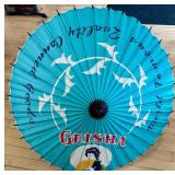 Geisha Brand Decorative Asian Umbrella with Blue Floral Design Geisha Brand Decorative Asian Umbrella with Blue Floral Design