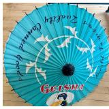 Geisha Brand Decorative Asian Umbrella with Blue Floral Design Geisha Brand Decorative Asian Umbrella with Blue Floral Design