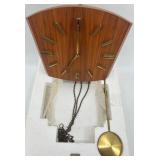 Junghans Mid-Century Modern Wall Clock with Pendulum and Chains Junghans Mid-Century Modern Wall Clock with Pendulum and Chains