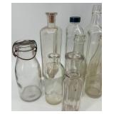 Collection of 18 Vintage and Antique Glass Bottles Assorted Colors and Shapes Collection of 18 Vintage and Antique Glass Bottles Assorted Colors and Shapes