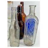 Collection of 18 Vintage and Antique Glass Bottles Assorted Colors and Shapes Collection of 18 Vintage and Antique Glass Bottles Assorted Colors and Shapes