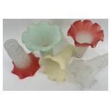 Set of 5 Vintage Mercury Glass Lamp Shades with Ruffled Edges Set of 5 Vintage Mercury Glass Lamp Shades with Ruffled Edges