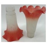Set of 5 Vintage Mercury Glass Lamp Shades with Ruffled Edges Set of 5 Vintage Mercury Glass Lamp Shades with Ruffled Edges