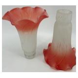 Set of 5 Vintage Mercury Glass Lamp Shades with Ruffled Edges Set of 5 Vintage Mercury Glass Lamp Shades with Ruffled Edges