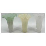 Set of 5 Vintage Mercury Glass Lamp Shades with Ruffled Edges Set of 5 Vintage Mercury Glass Lamp Shades with Ruffled Edges