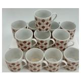 Vintage China Coffee Cup and Saucer Set with Geometric Pattern - 12 Cups and 12 Saucers Vintage China Coffee Cup and Saucer Set with Geometric Pattern - 12 Cups and 12 Saucers