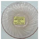 Arcoroc Hocking Pink Depression Glass Tea Set with Creamer, Sugar, 4 Cups and Saucers - Italy Arcoroc Hocking Pink Depression Glass Tea Set with Creamer, Sugar, 4 Cups and Saucers - Italy