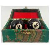 Perry Ellis Domino Print Scarf with Decorative 8 Ben Wa / Ball Baoding Balls in Box Perry Ellis Domino Print Scarf with Decorative 8 Ben Wa / Ball Baoding Balls in Box
