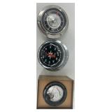 Marine Instrument Set with Airguide Tachometer, Speedometer, and Honeywell Thermometer Marine Instrument Set with Airguide Tachometer, Speedometer, and Honeywell Thermometer