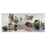 Collection of 11 Vintage Porcelain Animal and Floral Figurines including England Collection of 11 Vintage Porcelain Animal and Floral Figurines including England