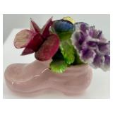 Collection of 11 Vintage Porcelain Animal and Floral Figurines including England Collection of 11 Vintage Porcelain Animal and Floral Figurines including England