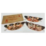Set of 3 Vintage Antique Party Masks with Original Envelope Set of 3 Vintage Antique Party Masks with Original Envelope