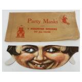 Set of 3 Vintage Antique Party Masks with Original Envelope Set of 3 Vintage Antique Party Masks with Original Envelope