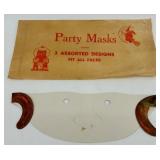 Set of 3 Vintage Antique Party Masks with Original Envelope Set of 3 Vintage Antique Party Masks with Original Envelope
