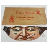 Set of 3 Vintage Antique Party Masks with Original Envelope Set of 3 Vintage Antique Party Masks with Original Envelope