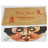 Set of 3 Vintage Antique Party Masks with Original Envelope Set of 3 Vintage Antique Party Masks with Original Envelope