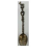Set of 8 Vintage Ornate Silver Spoons with Figural Handles Set of 8 Vintage Ornate Silver Spoons with Figural Handles