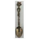 Set of 8 Vintage Ornate Silver Spoons with Figural Handles Set of 8 Vintage Ornate Silver Spoons with Figural Handles