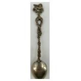 Set of 8 Vintage Ornate Silver Spoons with Figural Handles Set of 8 Vintage Ornate Silver Spoons with Figural Handles