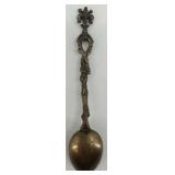 Set of 8 Vintage Ornate Silver Spoons with Figural Handles Set of 8 Vintage Ornate Silver Spoons with Figural Handles
