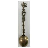 Set of 8 Vintage Ornate Silver Spoons with Figural Handles Set of 8 Vintage Ornate Silver Spoons with Figural Handles