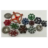 Lot of Vintage Metal Valve Handles Assorted Colors and Styles Lot of Vintage Metal Valve Handles Assorted Colors and Styles