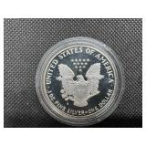 Proof First Year of Issue 1986-S American Silver Eagle in Plastic Case PCGS Price Guide for a PF-69 is $129, PF-70 is $375 Proof First Year of Issue 1986-S American Silver Eagle in Plastic Case PCGS Price Guide for a PF-69 is $129, PF-70 is $375