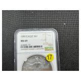1999 1 Oz. Silver American Eagle NGC MS69 - NGC Price Guide is $75 1999 1 Oz. Silver American Eagle NGC MS69 - NGC Price Guide is $75