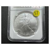 1999 1 Oz. Silver American Eagle NGC MS69 - NGC Price Guide is $75 1999 1 Oz. Silver American Eagle NGC MS69 - NGC Price Guide is $75