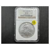 2002 1 Oz. Silver American Eagle NGC MS69 - NGC Price Guide is $65 2002 1 Oz. Silver American Eagle NGC MS69 - NGC Price Guide is $65