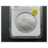 2002 1 Oz. Silver American Eagle NGC MS69 - NGC Price Guide is $65 2002 1 Oz. Silver American Eagle NGC MS69 - NGC Price Guide is $65