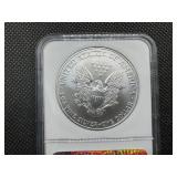 2002 1 Oz. Silver American Eagle NGC MS69 - NGC Price Guide is $65 2002 1 Oz. Silver American Eagle NGC MS69 - NGC Price Guide is $65
