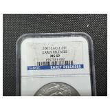 2007 1 Oz. Silver American Eagle NGC MS69  Early Releases 2007 1 Oz. Silver American Eagle NGC MS69  Early Releases