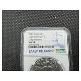 2021 Eagle Landing Type 2 1 Oz. Silver American Eagle NGC MS70  - Perfect Grade! - Early Releases 2021 Eagle Landing Type 2 1 Oz. Silver American Eagle NGC MS70  - Perfect Grade! - Early Releases