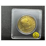 Beautiful UNC 1922 Silver Grant Commem. Half Dollar with Gold Toning - Amazing Coin!!! - Greysheet Wholesale Price for an MS63 is $220 Beautiful UNC 1922 Silver Grant Commem. Half Dollar with Gold Toning - Amazing Coin!!! - Greysheet Wholesale Price for an MS63 is $220