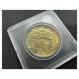 Beautiful UNC 1922 Silver Grant Commem. Half Dollar with Gold Toning - Amazing Coin!!! - Greysheet Wholesale Price for an MS63 is $220 Beautiful UNC 1922 Silver Grant Commem. Half Dollar with Gold Toning - Amazing Coin!!! - Greysheet Wholesale Price for an MS63 is $220