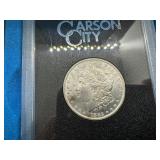GSA Uncirculated 1882 Carson City Morgan Dollar with Original Box and Certiicate GSA Uncirculated 1882 Carson City Morgan Dollar with Original Box and Certiicate