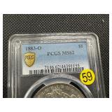 1883-O Morgan Silver Dollar PCGS MS62- PCGS Price Guide is $85 1883-O Morgan Silver Dollar PCGS MS62- PCGS Price Guide is $85