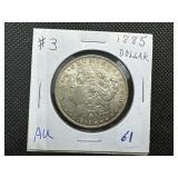 1885 Morgan Silver Dollar Marked AU When Purchased 1885 Morgan Silver Dollar Marked AU When Purchased