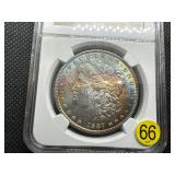 1887 Morgan Silver Dollar NGC MS62 - Rainbow Orange and Blue Toned!! 1887 Morgan Silver Dollar NGC MS62 - Rainbow Orange and Blue Toned!!