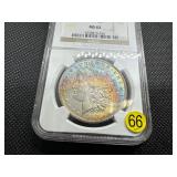 1887 Morgan Silver Dollar NGC MS62 - Rainbow Orange and Blue Toned!! 1887 Morgan Silver Dollar NGC MS62 - Rainbow Orange and Blue Toned!!