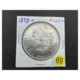 1898-O Morgan Silver Dollar Marked 64+ When Purchased - Nice Mint Luster!! 1898-O Morgan Silver Dollar Marked 64+ When Purchased - Nice Mint Luster!!