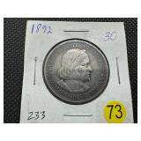 1892 Columbian Commem. Silver Half Dollar 1892 Columbian Commem. Silver Half Dollar