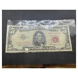 1963 Series Red Seal Five Dollar Bill 1963 Series Red Seal Five Dollar Bill
