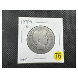 1894-S Silver Barber Half Dollar - Early Date! 1894-S Silver Barber Half Dollar - Early Date!