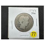 1895-S Silver Barber Half Dollar - Early Semi-Key Date! 1895-S Silver Barber Half Dollar - Early Semi-Key Date!