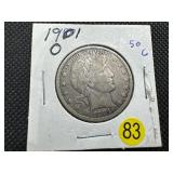 1901-O Silver Barber Half Dollar 1901-O Silver Barber Half Dollar