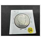 1902 Silver Barber Half Dollar 1902 Silver Barber Half Dollar
